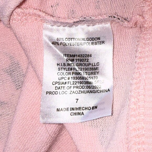 Disney Minnie Mouse Kids Sweatshirt Size 7 Pink & Gray Cotton Blend - Picture 7 of 7